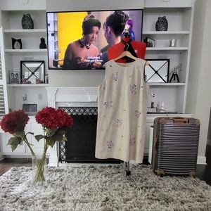 NWOT TALBOTS 100% Linen Embroidered Dress Size 16